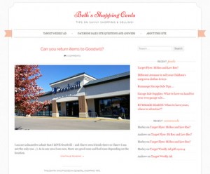 Beth's Shopping Cents website